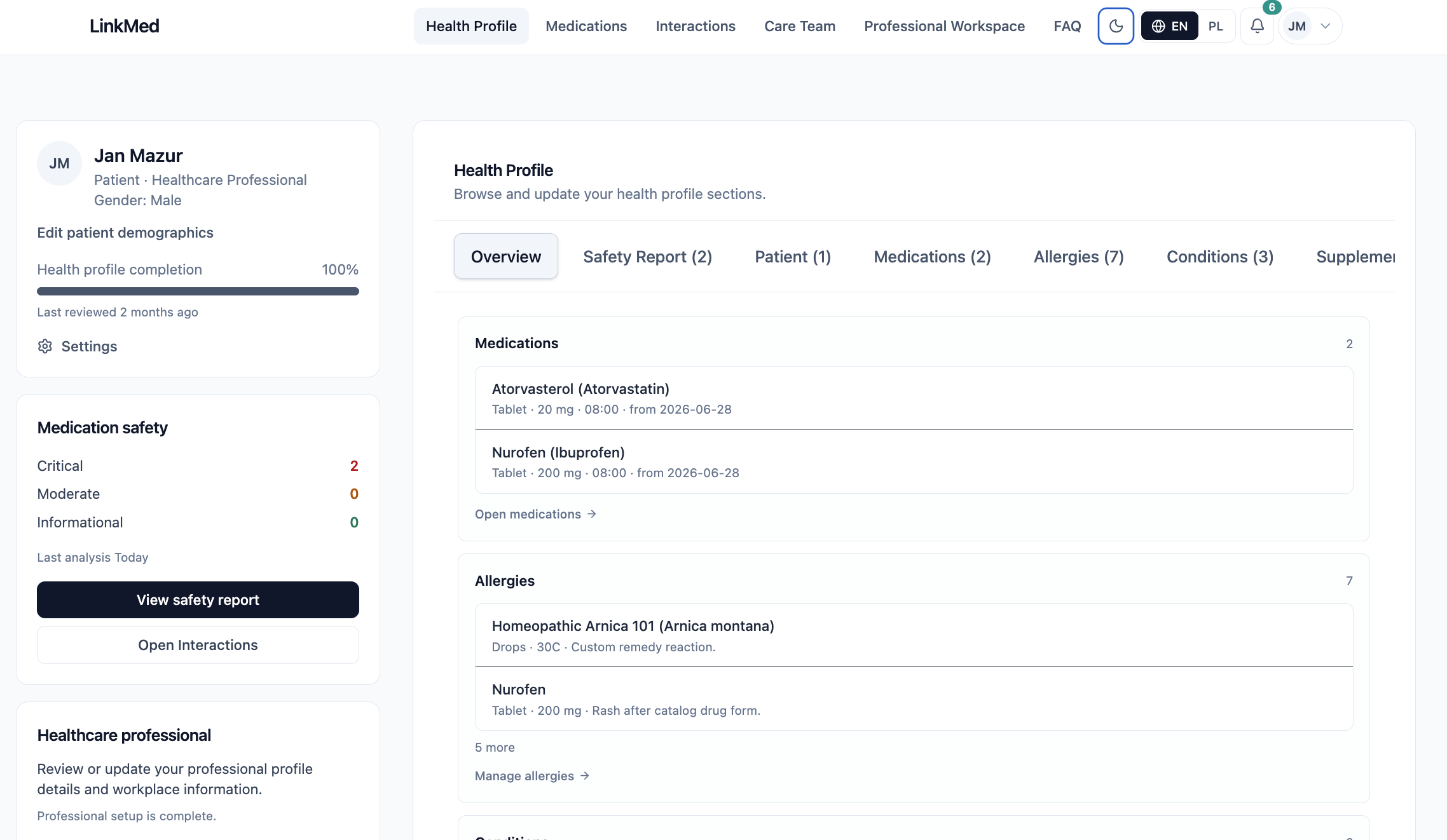 linkmed dashboard