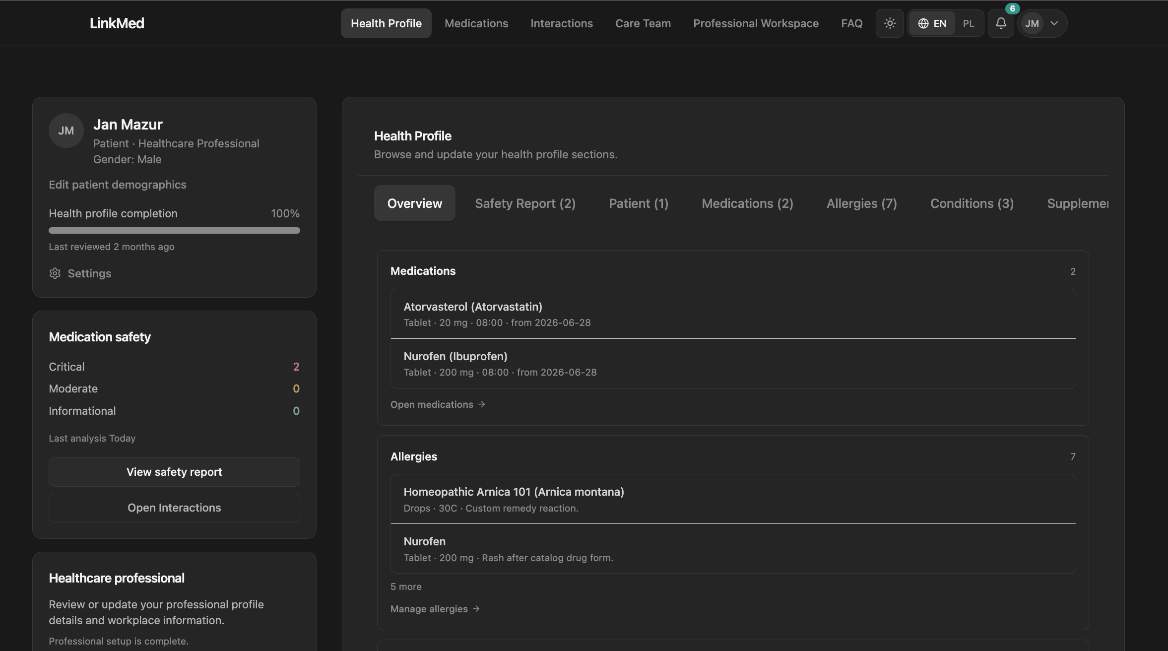 linkmed dashboard
